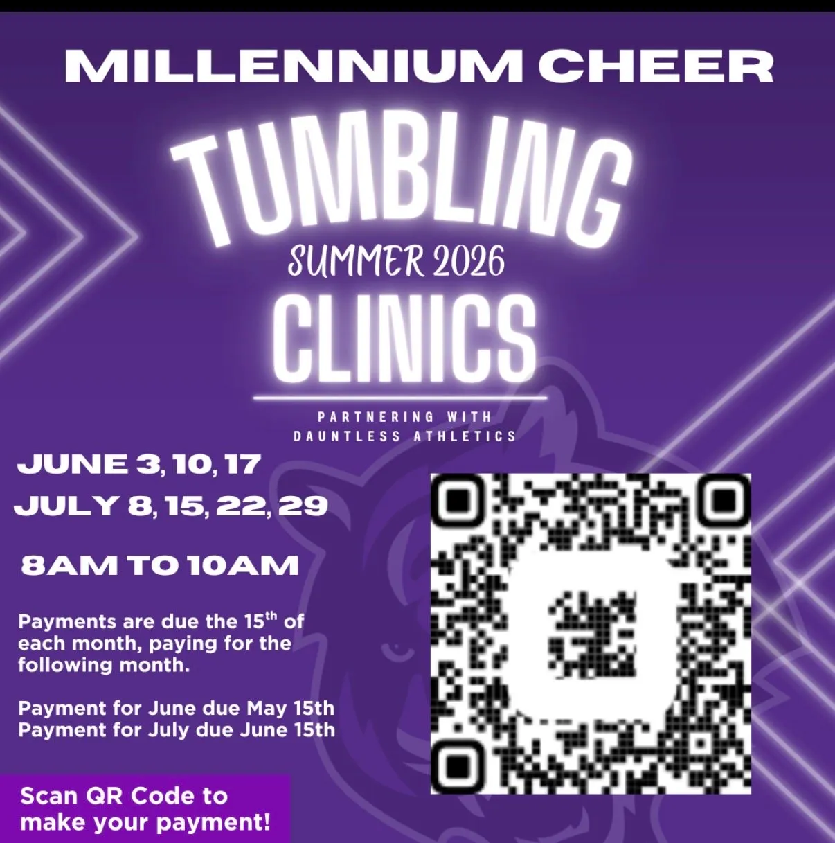 Flyer for Tumbling Clinics